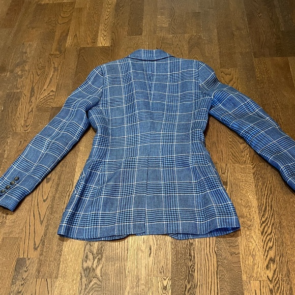 Smythe Birkin Blazer in Blue Plaid Print Size 6 - Picture 12 of 13